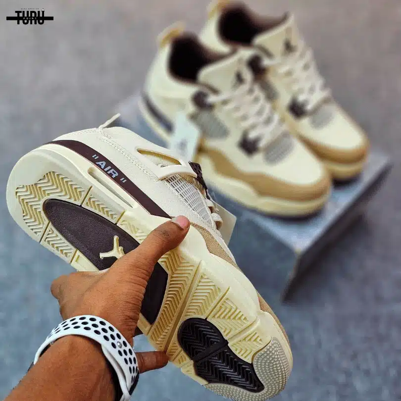 Air Jordan 4 Retro Medium Grey Cream Brown - Image 3